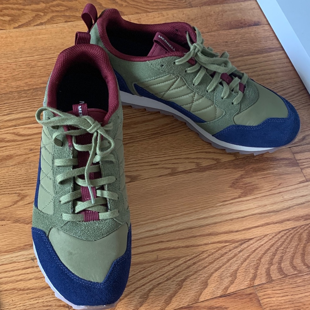 Merrell Olive, Navy and Rust Alpine Sneakers